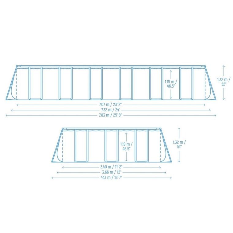 Bestway, basen stelażowy, ogrodowy 732-366-132 cm, zestaw 11w1