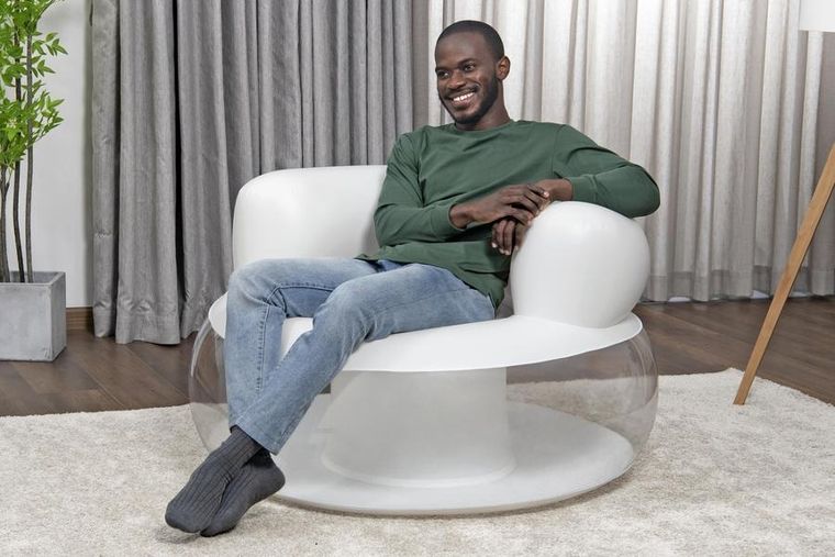 Bestway, dmuchany fotel, biały, 112-112-70 cm