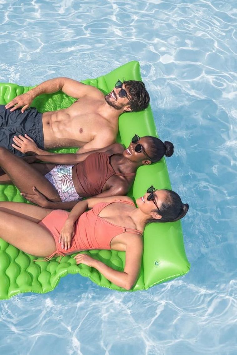 Bestway, dmuchany materac do pływania trzyosobowy, 213-170-21 cm