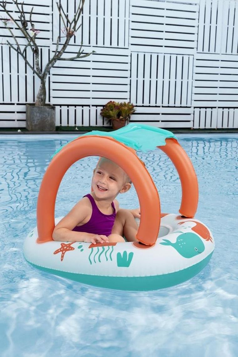 Bestway, dmuchany ponton dla dzieci, z daszkiem