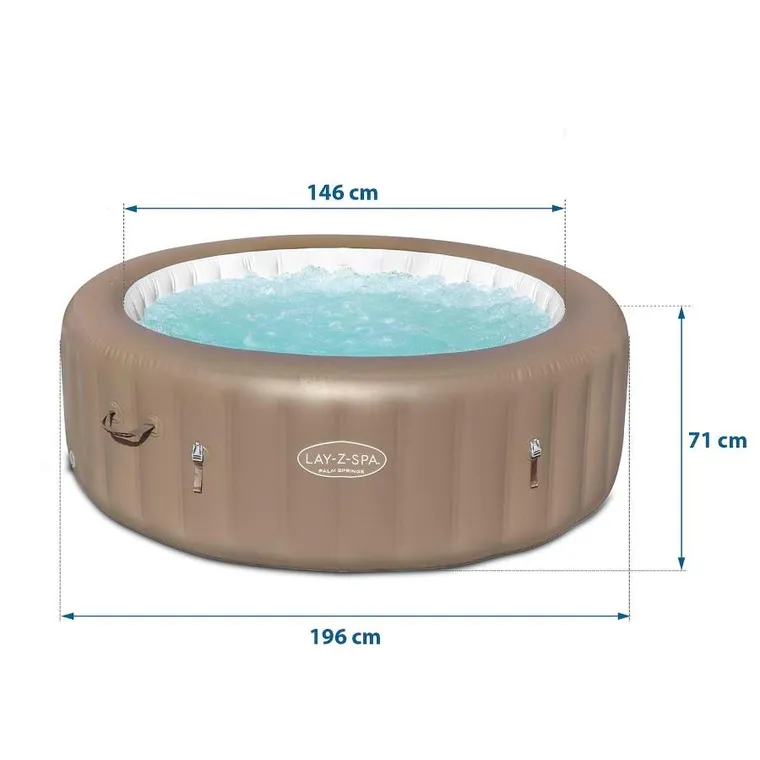 Bestway, Jacuzzi Lay-Z-Spa Palm Springs, dmuchane SPA z masażem i podgrzewaczem wody, 6 osobowe