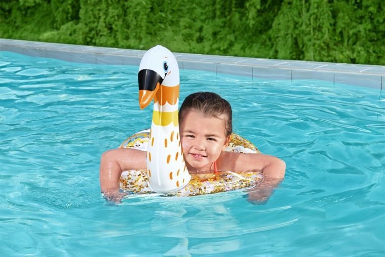 Bestway, koło do pływania z brokatem, łabędź, flaming