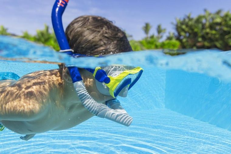 Bestway, maska z rurką do nurkowania, niebieska