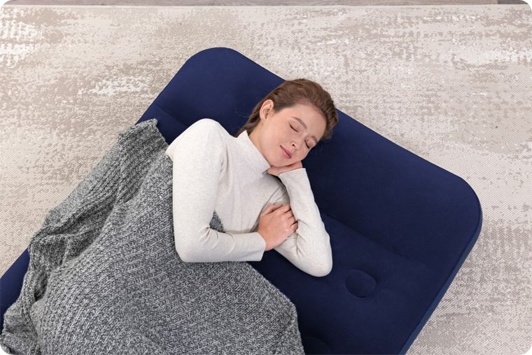 Bestway, materac welurowy z pompką nożną, 188-99-28 cm