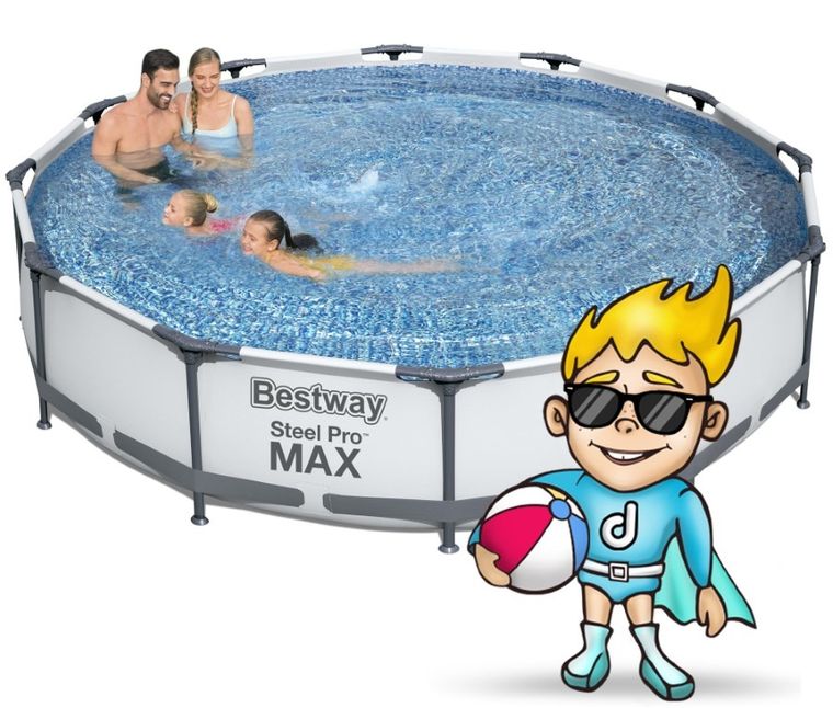 Bestway, Steel Pro Max, basen stelażowy z pompą filtracyjną, 3,66-0,76m