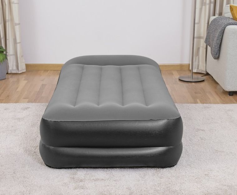 Bestway, Tritech Twin, materac dmuchany turystyczny z wbudowaną pompą powietrza, 191-97-46 cm