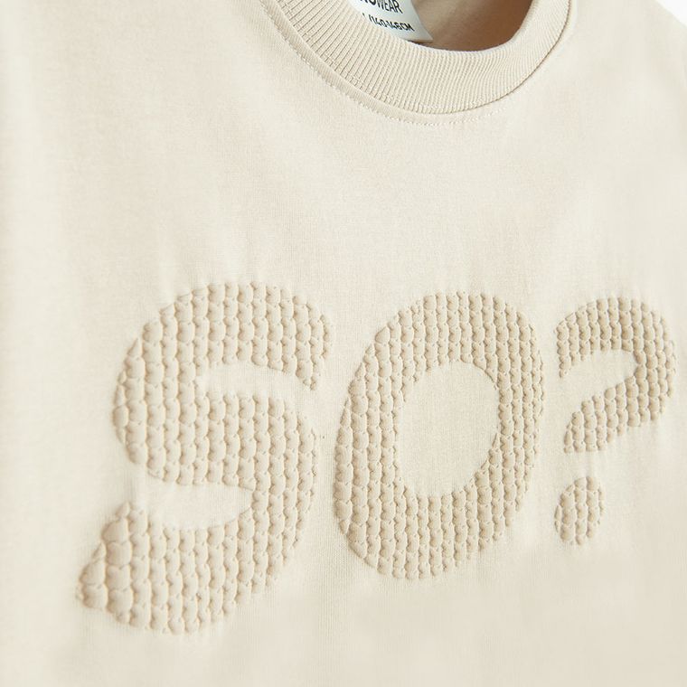 Beżowy t-shirt o kroju relaxed NOWEAR