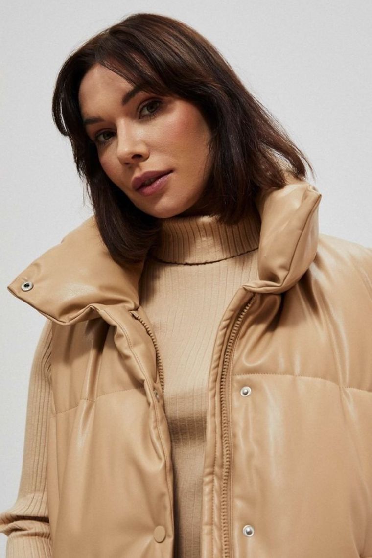 Bezrękawnik damski, beżowy, Moodo