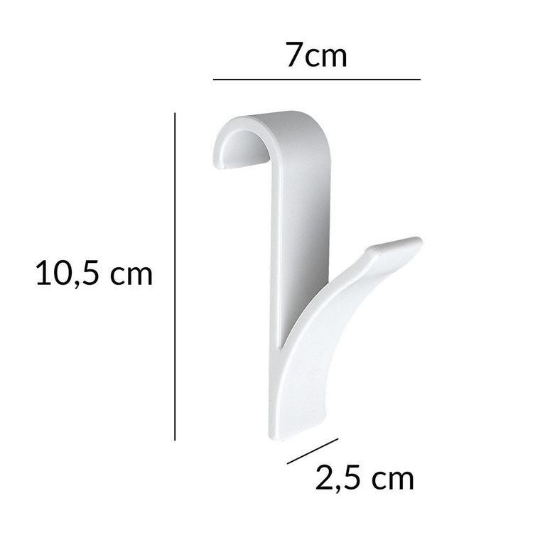 Białe haczyki, wieszaczki na grzejnik żeberkowy, 6 szt.