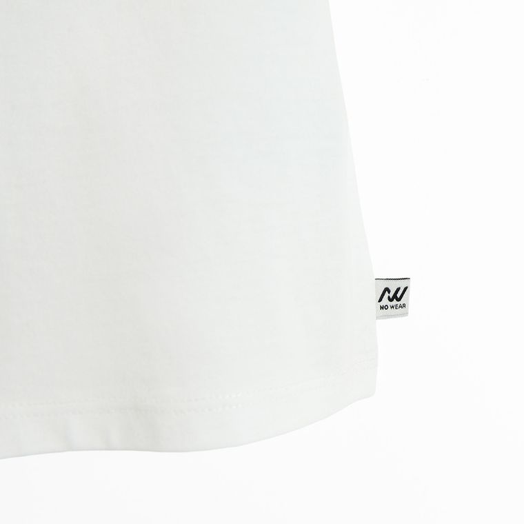 Biały t-shirt cropp z bawełny czesanej NOWEAR