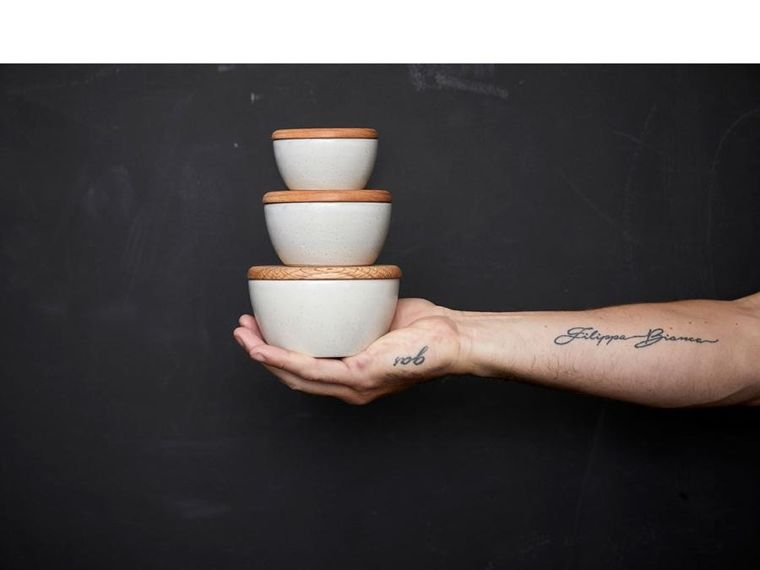 Bitz, zestaw misek kaMionkowych z pokrywką, czarny, 3 szt.