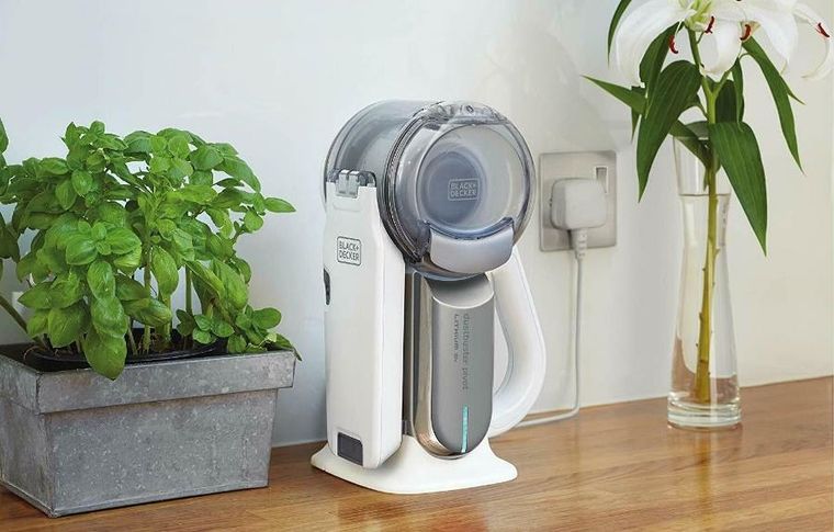 Black&Decker, odkurzacz bezworkowy, ręczny, Pivot PV1820L-QW 35W, biały