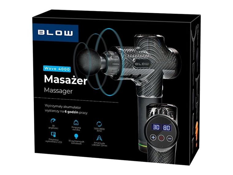 Blow, pistolet do masażu, Wave 4000 black