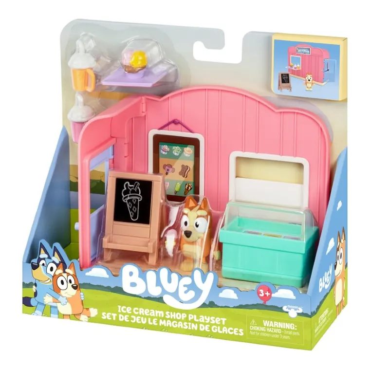 Bluey, lodziarnia, zestaw z figurką