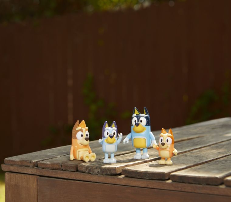 Bluey, rodzinka, figurki, 4 szt.