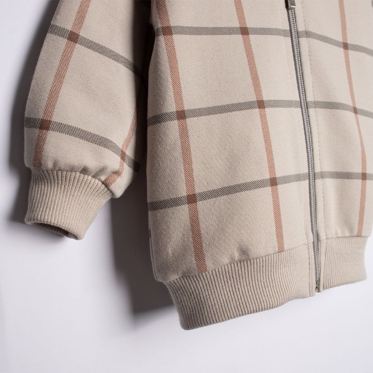 Bluza bomberka chłopięca, rozpinana, beżowa, Nicol