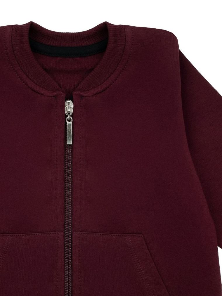 Bluza chłopięca, rozpinana, bordowa, Nicol