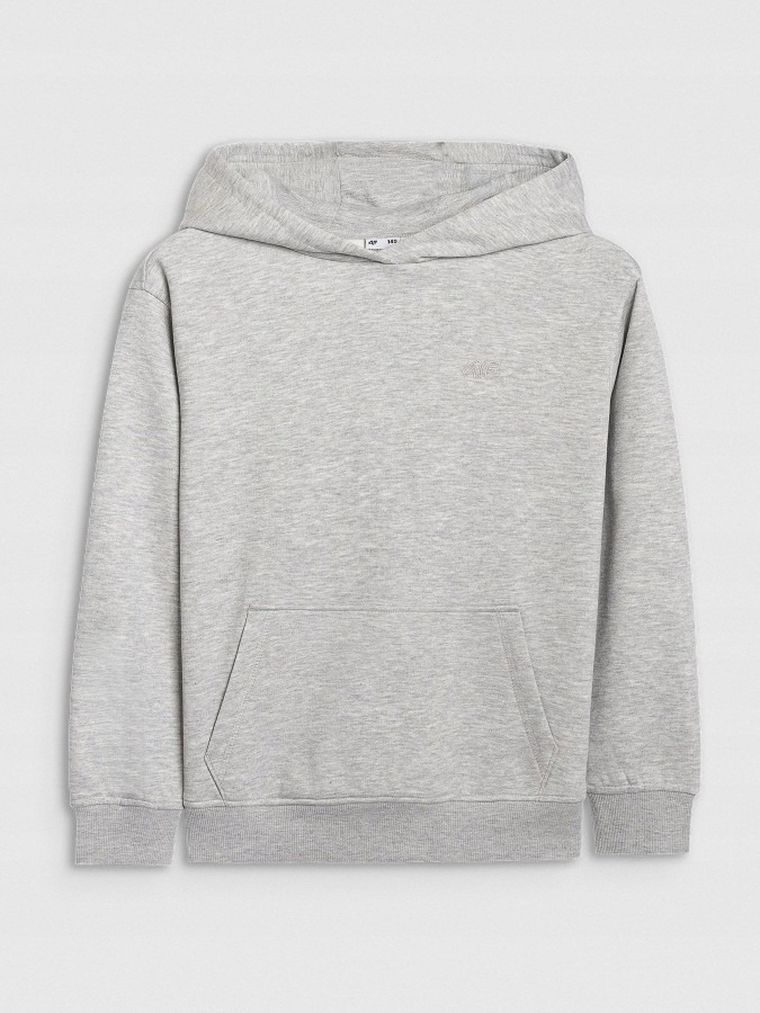 Bluza chłopięca z kapturem, szara, 4F