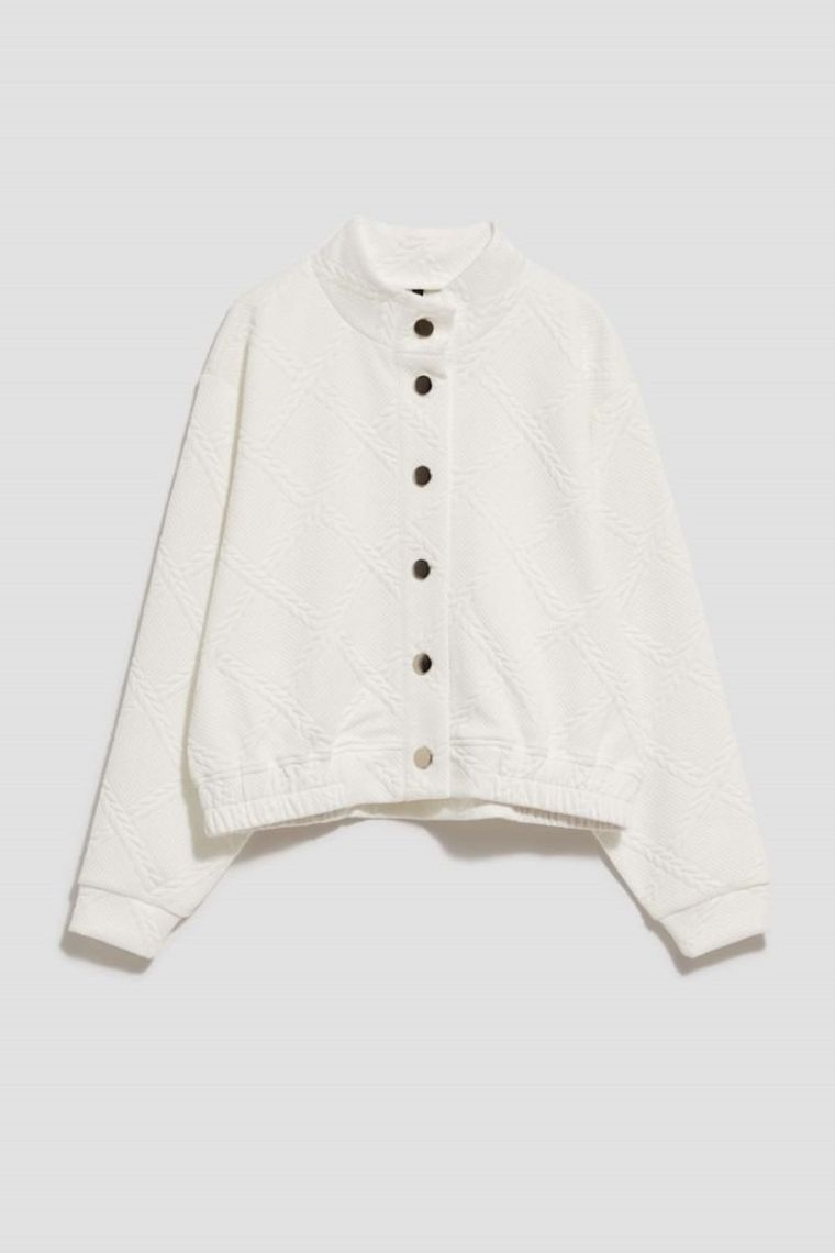 Bluza damska, rozpinana, biała, Moodo
