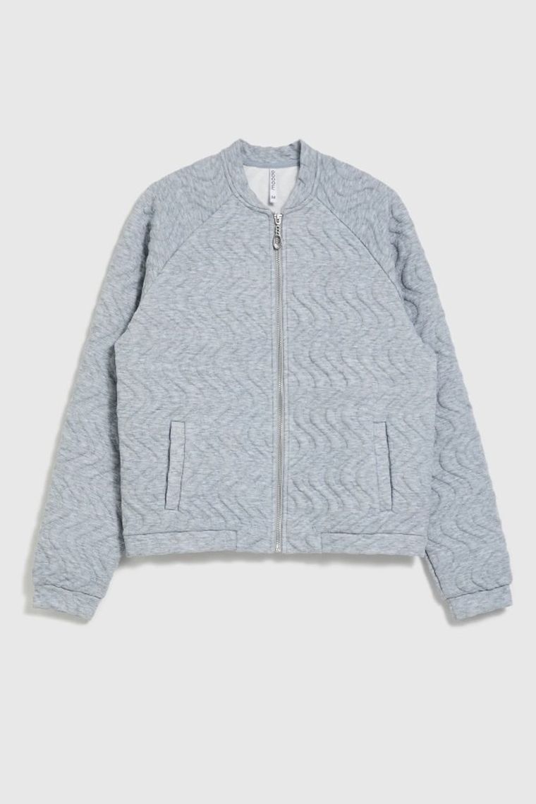 Bluza damska, rozpinana, szara, Moodo