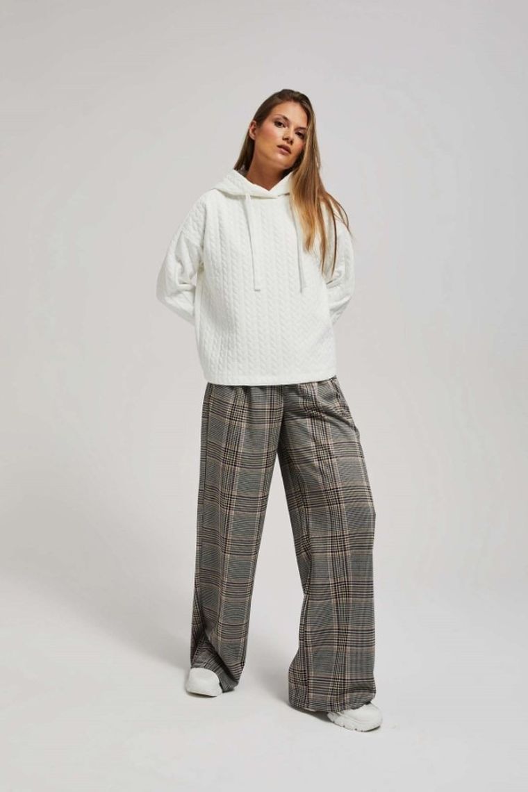 Bluza damska z kapturem, biała, Moodo