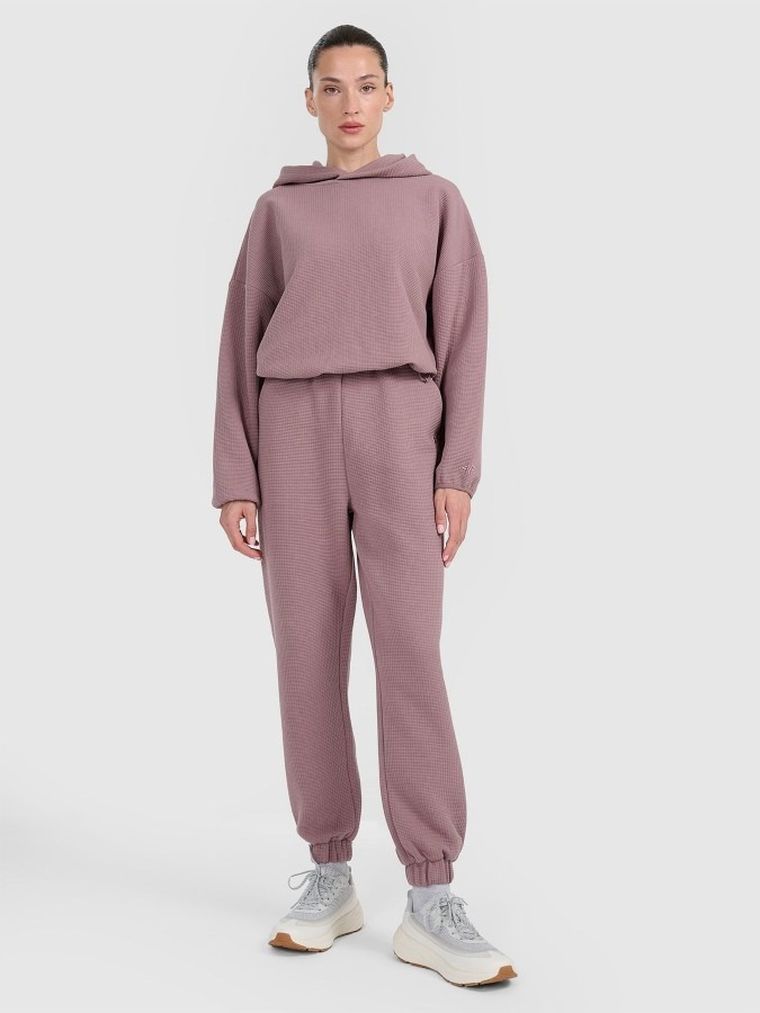 Bluza damska z kapturem, brązowa, 4F