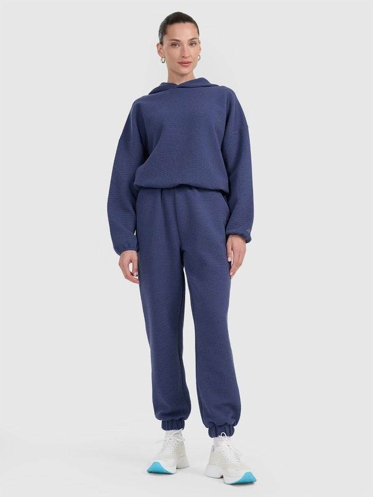 Bluza damska z kapturem, granatowa, 4F