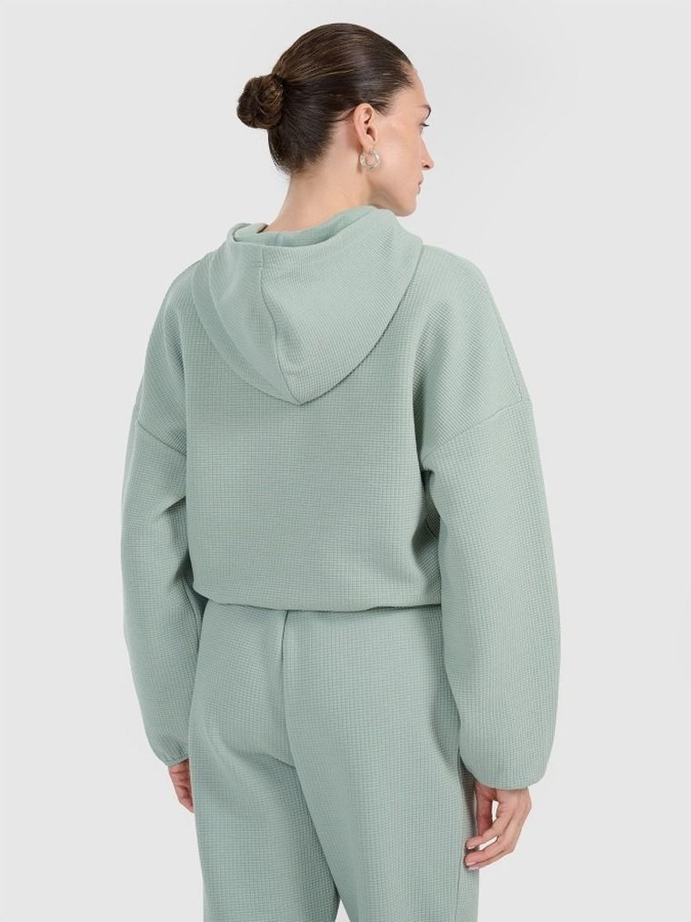Bluza damska z kapturem, miętowa, 4F