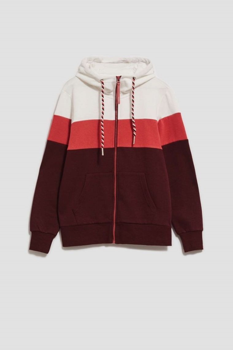 Bluza damska z kapturem, rozpinana, mix, Moodo