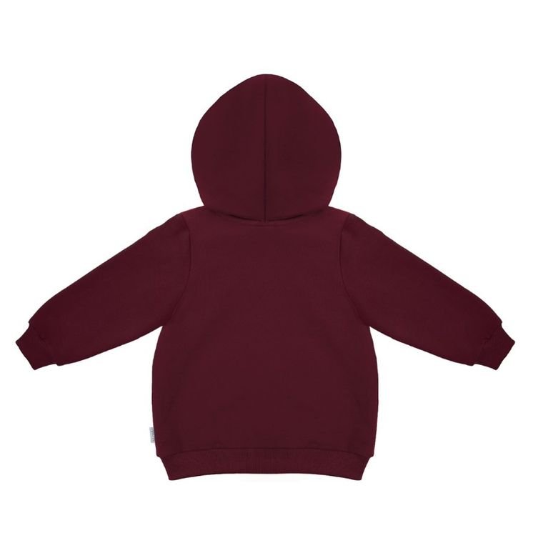 Bluza dziecięca z kapturem, rozpinana, bordowa, Nicol