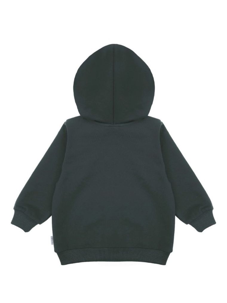 Bluza dziecięca z kapturem, rozpinana, ciemnozielona, Nicol
