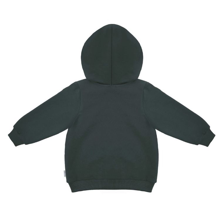 Bluza dziecięca z kapturem, rozpinana, ciemnozielona, Nicol