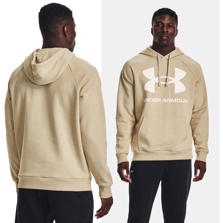 Bluza męska z kapturem, beżowa, Under Armour