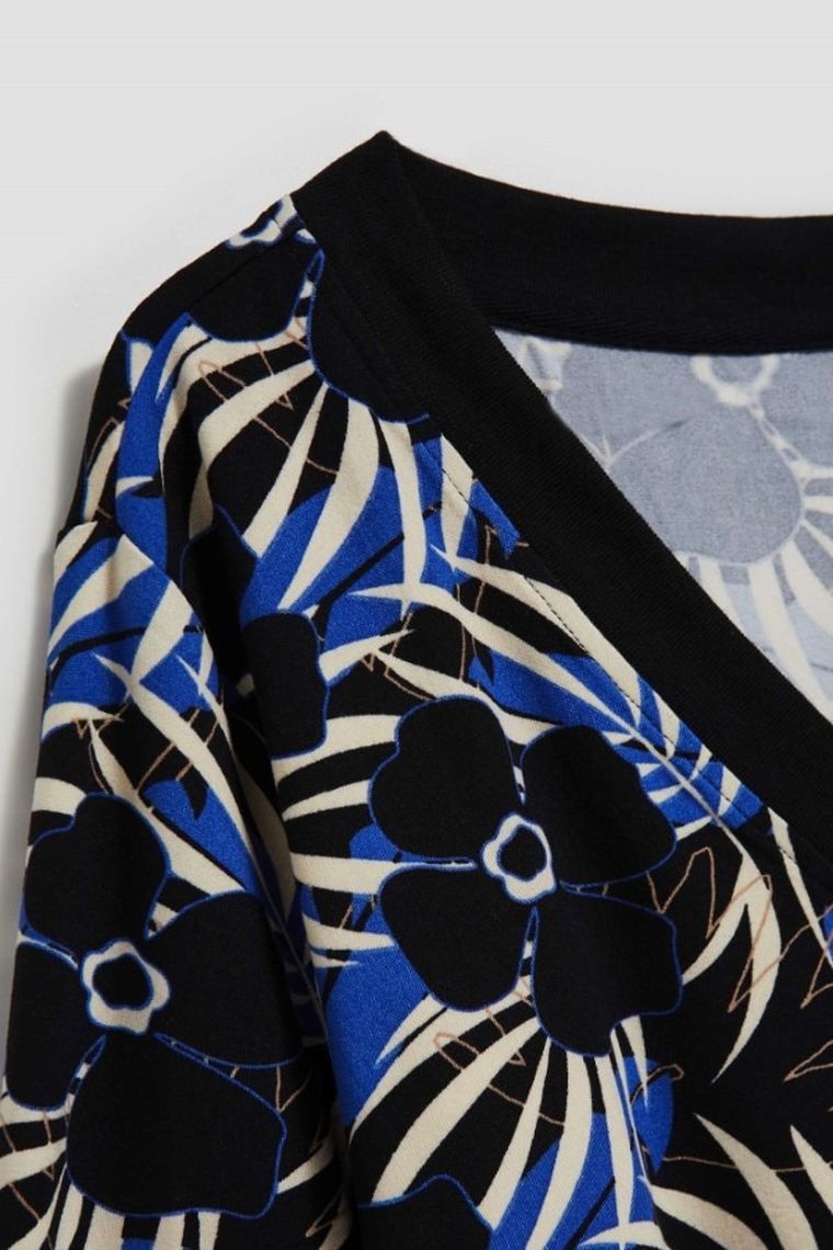 Bluzka damska z długim rękawem, czarna, Moodo