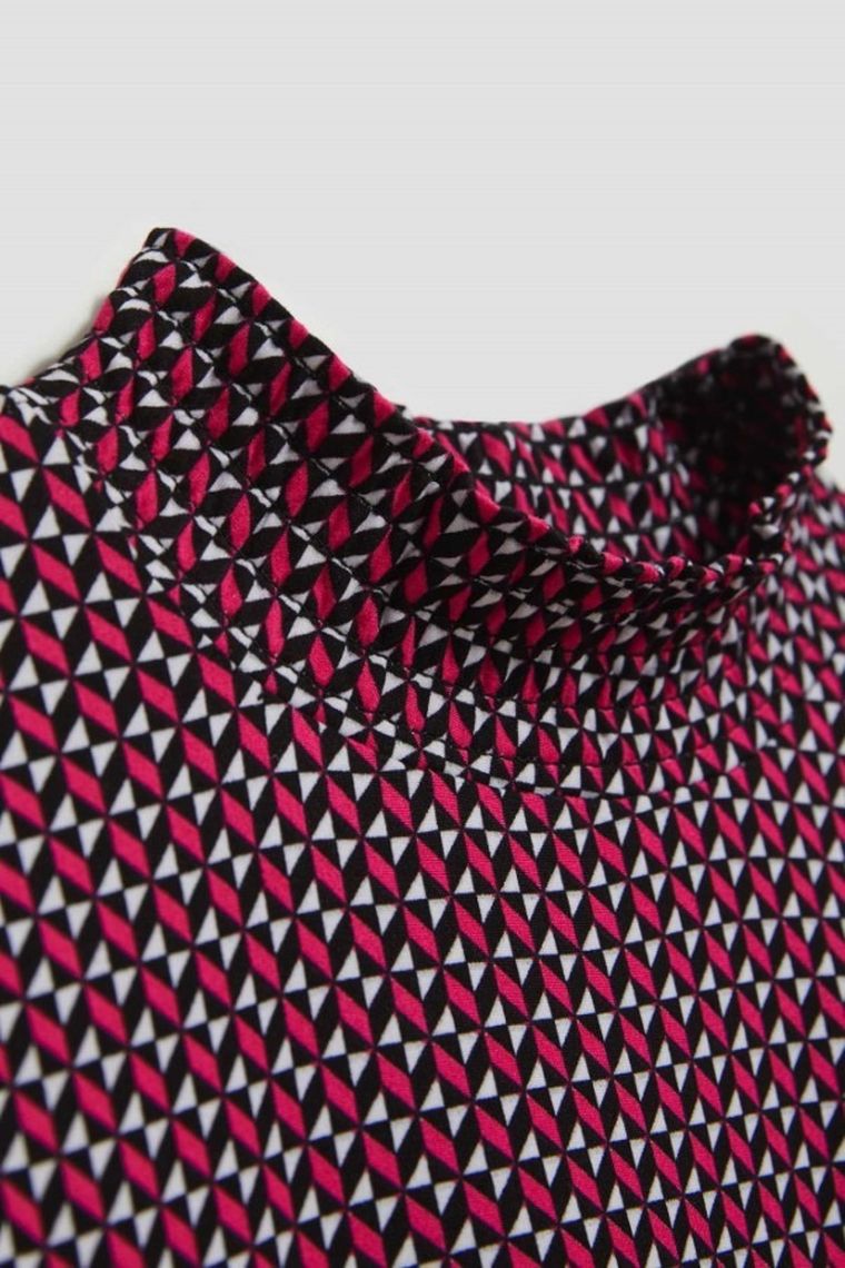 Bluzka damska z długim rękawem, różowa, Moodo