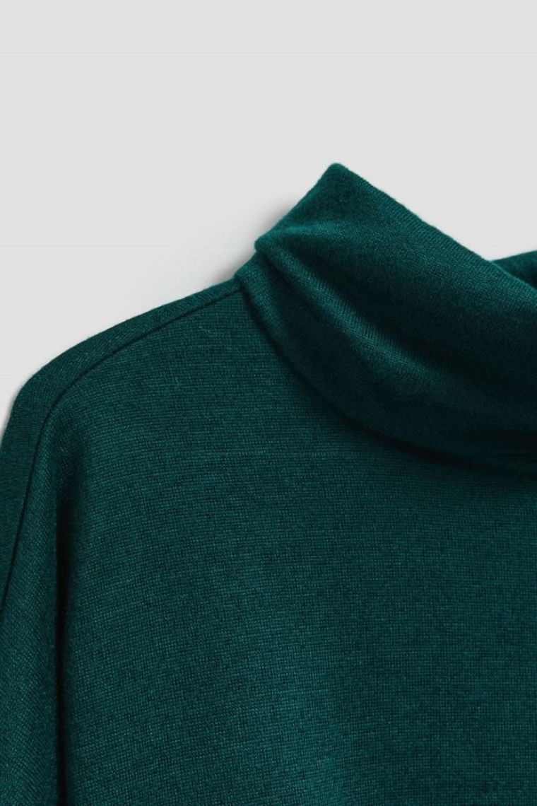 Bluzka damska z długim rękawem, zielona, Moodo