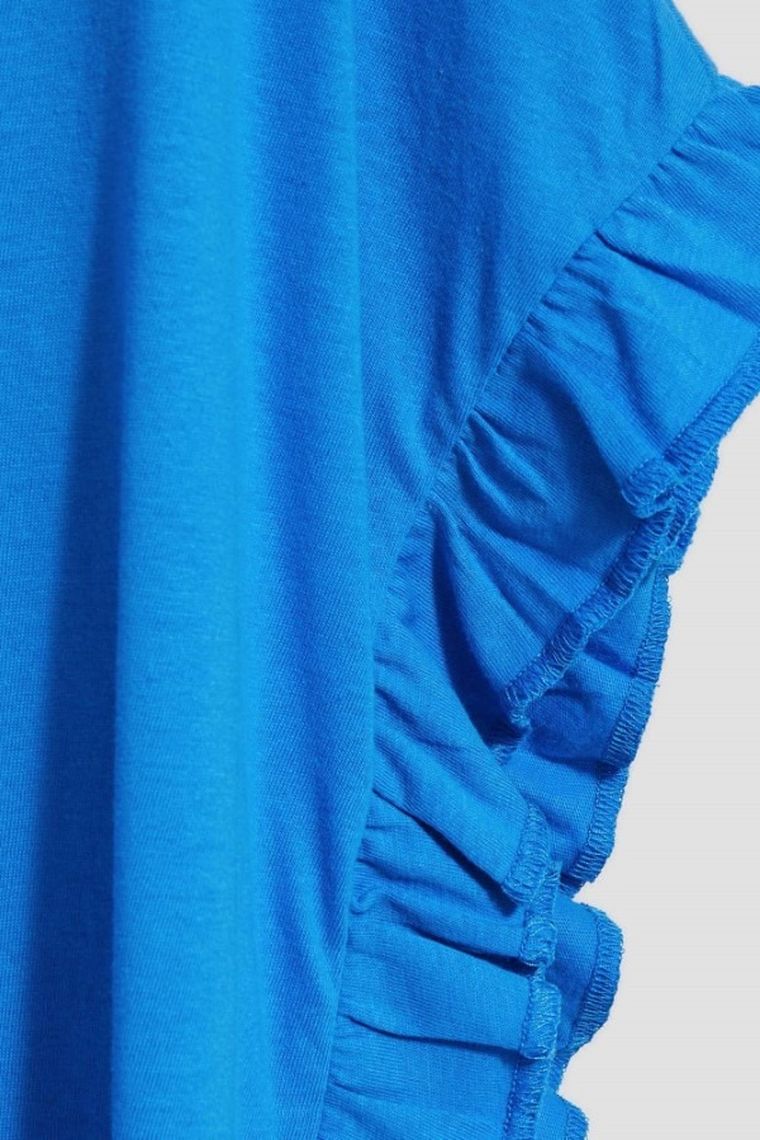 Bluzka damska z krótkim rękawem, niebieska, Moodo