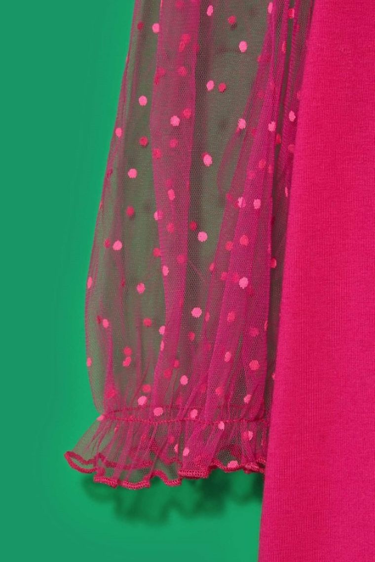 Bluzka damska z krótkim rękawem, różowa, Moodo