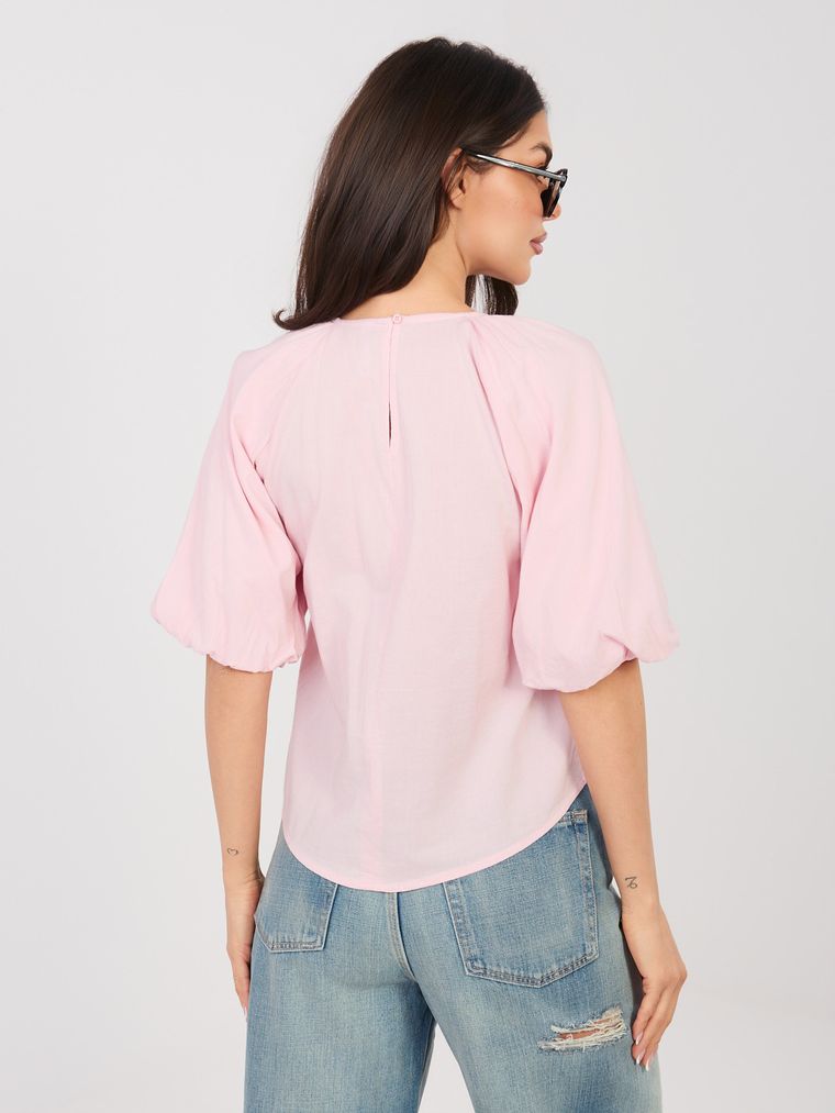Bluzka damska z krótkim rękawem, różowa, Sublevel