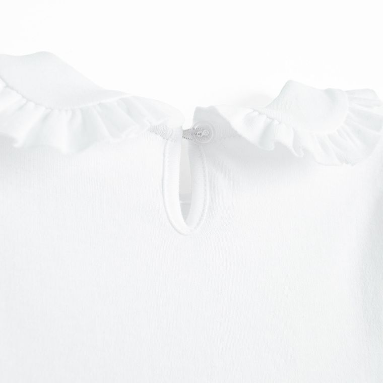 Bluzka dziewczęca z krótkim rękawem, biała, Nicol