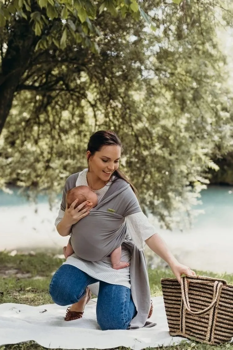 Boba, Wrap, chusta do noszenia dziecka, ciemnoszara