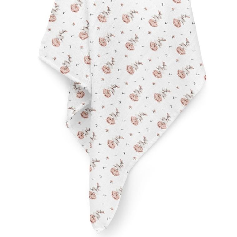 Bocioland, Króliczki, pieluszka bambusowa, 75-75 cm