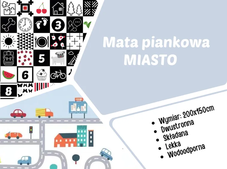 Bocioland, Miasto, mata piankowa, składana, 150-200 cm