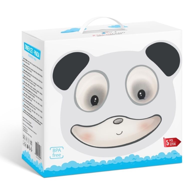 Bocioland, Panda, zestaw naczyń, 5 elementów