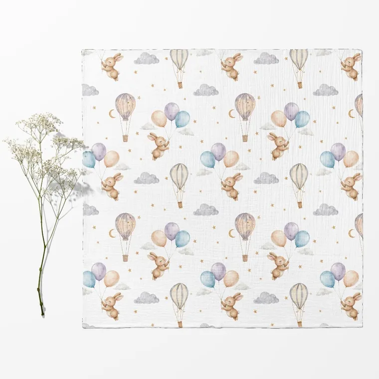 Bocioland, pieluszki muślinowe, marszczone, beżowe, 70-70 cm, 3 szt.