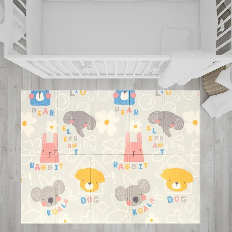 Bocioland, Słonik, składana mata piankowa, szara, 150-180 cm