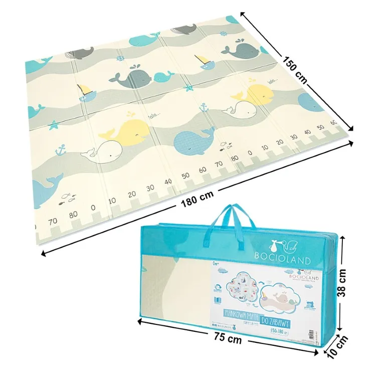 Bocioland, Wodne miasto, składana mata piankowa, szara, 150-180 cm