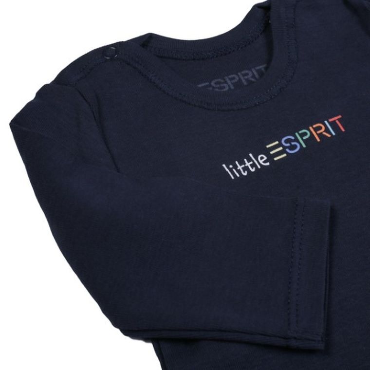 Body niemowlęce z długim rękawem, białe, granatowe, zestaw, 2 szt., Esprit