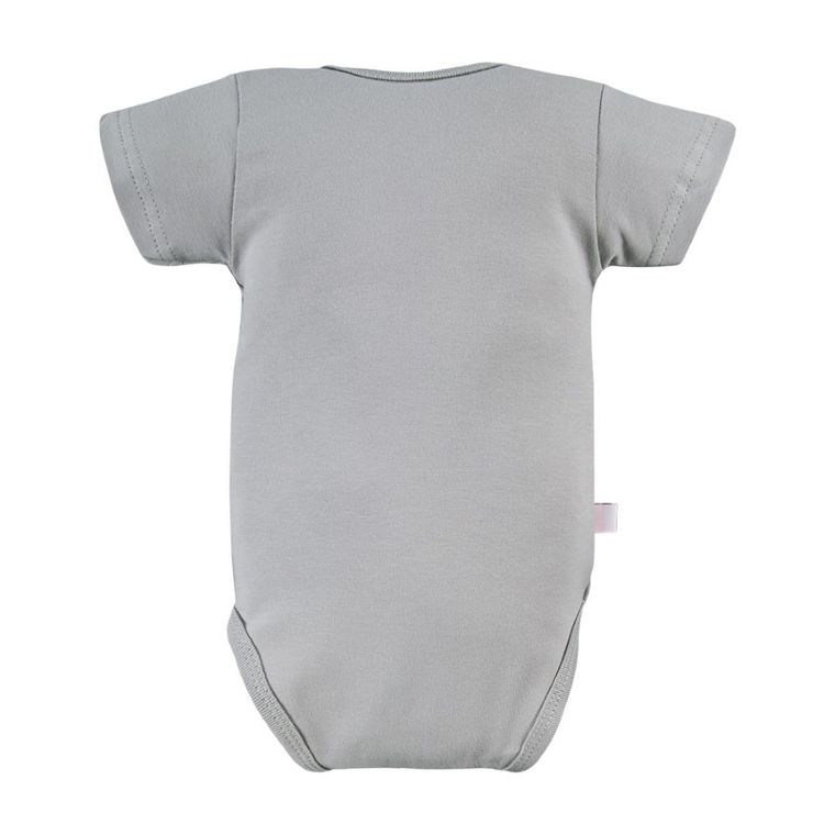 Body niemowlęce z krótkim rękawem, szare, zestaw, 3 szt., Eevi