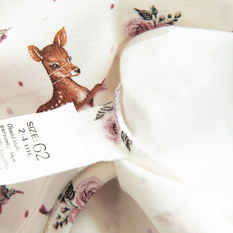 Body sukienka dziewczęce z długim rękawem, ecru, Nicol